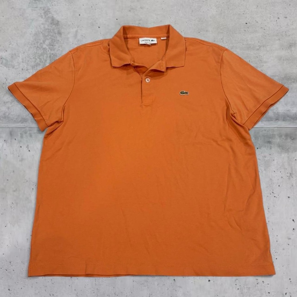 Lacoste Smooth Pima Cotton Polo Shirt in Orange